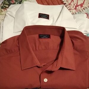 Lot 2 UNTUCKit Men's Rust and White Casual Shirts